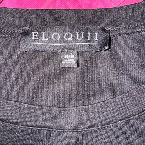 Eloquii Black Sheath Dress with Silver Button Sleeve Detail - Picture 4 of 4